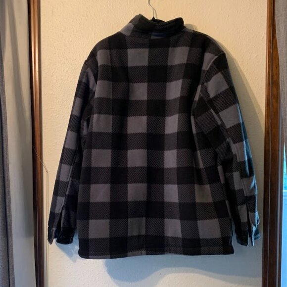 Maxxsel Plaid Zip Up Sherpa Fleece Sweatshirt - Size XL - Picture 2 of 8